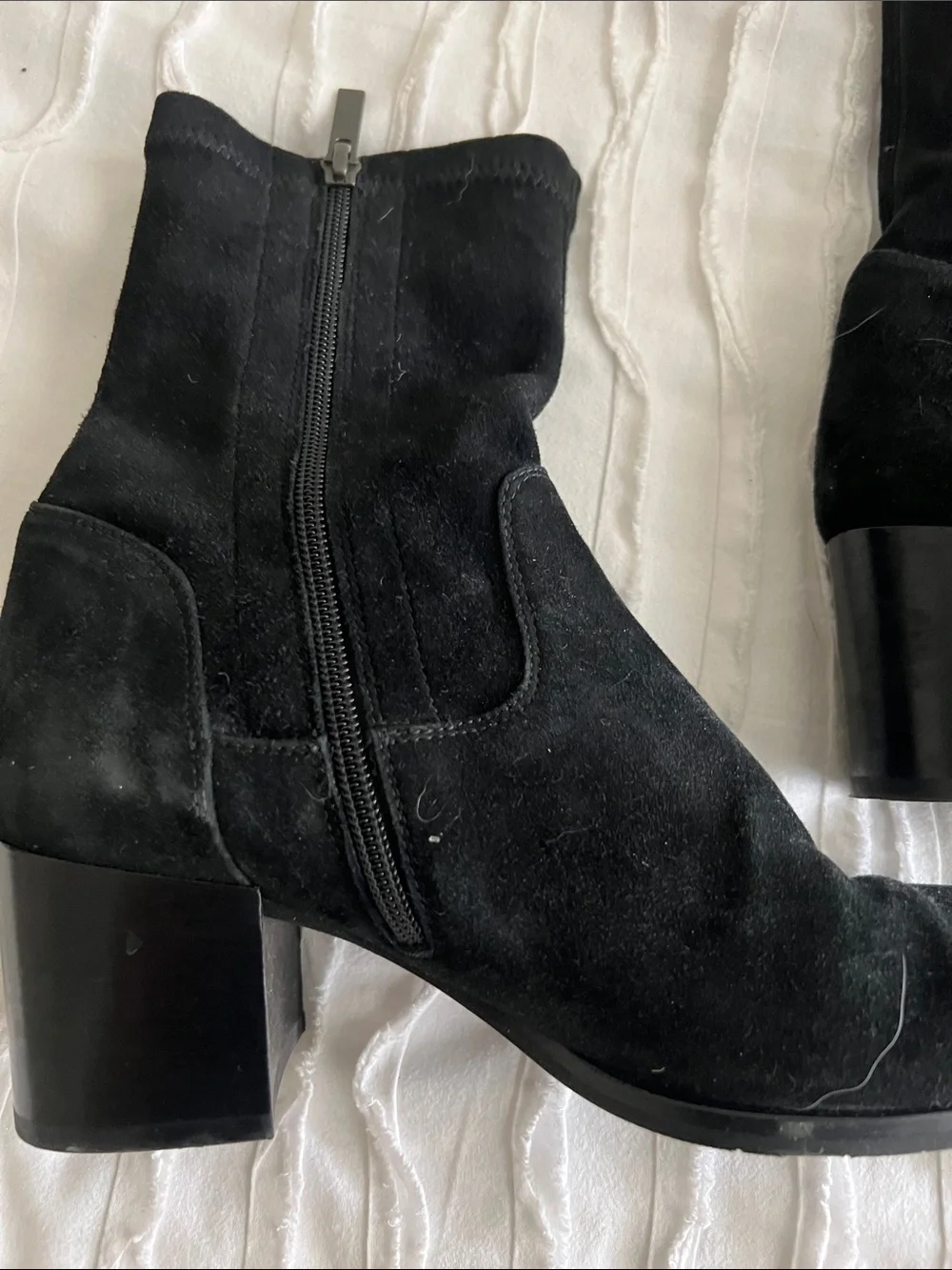 Aquatalia Suede Ankle Boots with Block Heel